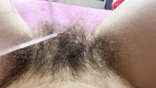 Huge Hairy Bush Measurement Long Pussy Hair Closeup