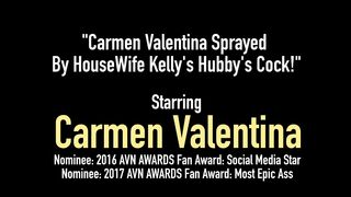 Carmen Valentina Sprayed By Housewife Kelly's Hubby's Cock