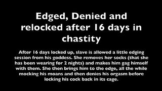 Chastity Boy Gagged With Socks, Unlocked, Edged, Denied And Re Locked (Teaser/Preview)