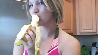 Teen Banana Blowjob Tease