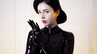 Shining Black Latex Catsuit