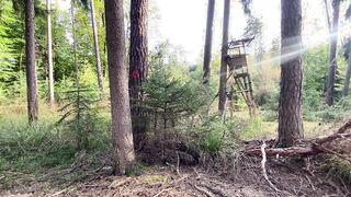 Risky Public Sex In The Woods Made Me Cum On Her Perfect Ass