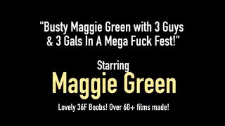 Busty Maggie Green With 3 Guys & 3 Gals In A Mega Fuck Fest