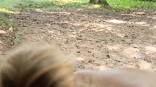 Hot Blonde Cums 3 Times In The Woods