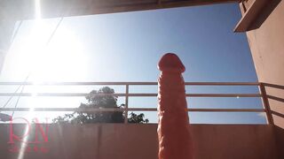 Goddess Regina Noir Sucks A Huge Dildo And Fucks Her Cunt. Outdoor. Close-Up. Big Cunt