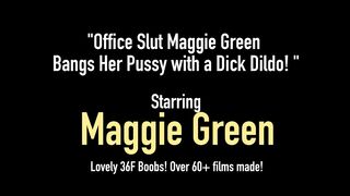 Office Slut Maggie Green Bangs Her Pussy With A Dick Dildo