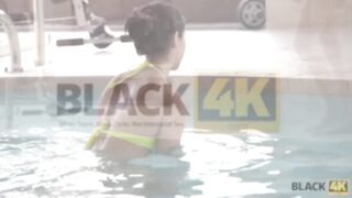 Black4K. Black Personal Swimming Coach Makes Madelina Dee Happy