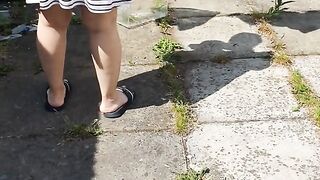 Step Mom Flip Up Mini Skirt Showing Big Ass Get Fucked In Public Place By Step Son