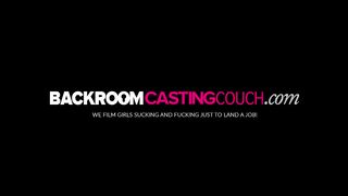 Young Rachel Toys Pussy Before Black Couch Casting Creampie