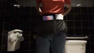 Waitress Makes Herself Cum In Restaurant Bathroom