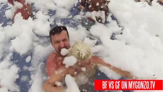 Boyfriend Vs Girlfriend: Titus Steel Vs Jasmine Rouge Have Public Sex During A Punta Cana Foam Swimming Pool Party