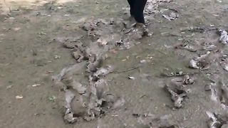 Chinese Girl Play Mud