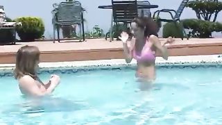 Horny Teen Girls Fucking Poolside