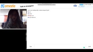 Omegle Sexy Horny Teen With Glasses Squeezes Her Chest