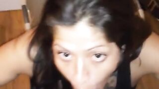 Latina Beauty Gags And Deep Throat Hard Cock