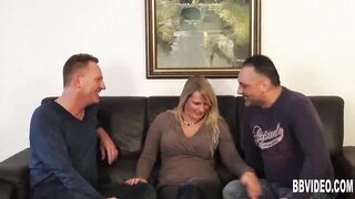 Busty German Milf Takes Two Cocks