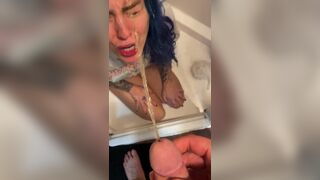 Hot Alternative Chick Drinks His Pee And Wets Her Panties Showering - Xxx Porn Video