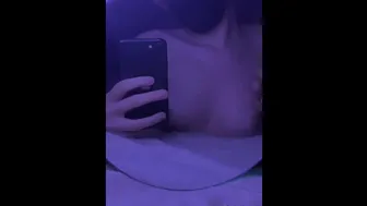 Playing With My Small Boobs In The Mirror