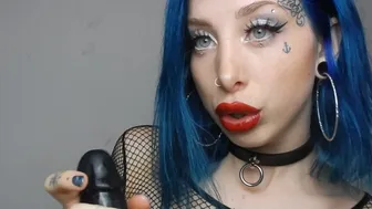 Emo Latex Teen Masturbation With Dildo