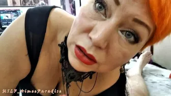 Busty Mature Redhead Bitch Aimeparadise: Blowjob As Art