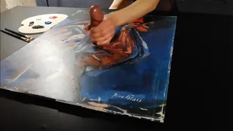 Cock Milking Painting With A Cum And Colors