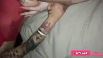 Tattooed Girl Fucked By Boyfriend And Friend