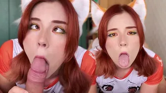 Ahegao Face Babe Deep Sucking Big Dick And Doggy Fuck - Creampie