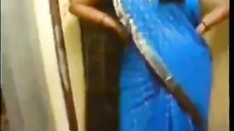 Blue Saree Aunty