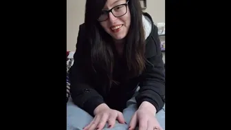 She Loves Blowing Bubbles With Cum - Nerdy Slut Plays With Cum And Spit