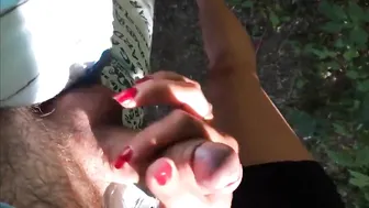 Handjob Of A Dck In The Woods