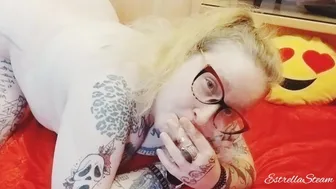 Blonde Smokes A Cigarette