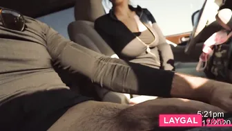 Girl Swallows Cum In A Busy Parking Lot