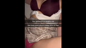 Cheating College Girl Fucked Roughly In Student Dorm On Snapchat