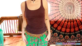 Hippie Teen Strips And Plays With Herself