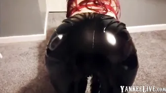 Femdom Babe Fucked In Ripped Latex Leggings After Leg Job And Butt Job Teas