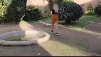 Showing Panties In Park Walking Public