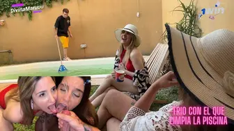 Dos Hermosas Argentinas Hacen Un Trio Con El Chico Que Limpia La Piscina - Ft Silver Ft Noin Thomas