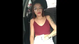 I'm In The Car With My Friend And I Start Touching My Pussy And My Tits