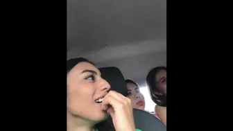 Three Pretty Latinas Go For A Party In The Uber