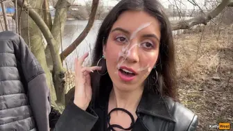 I Want To Walk Through The Park With Cum On My Face! Cum On My Face! - Public Cumwalk