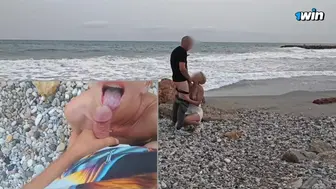 I Gave A Blowjob And Swallowed All The Cum On The Beach