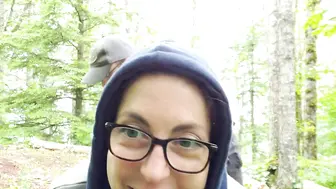 Choking On Hoodie While Fucking Outdoors With A Hot Milf