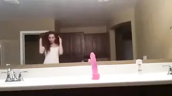 Hot Amateur Girl Rides And Sucks Dildo At Home