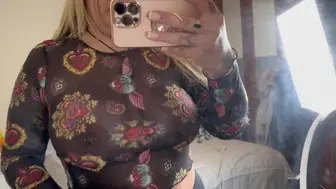 Sexy Milf Tries On Multiple Super Transparent Tops