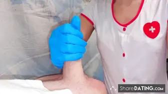 Kinky Nurse Strokes Patient's Cock During Exam