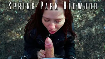 Spring Vacuum Blowjob In Public Park / Cum Swallow Outdoors