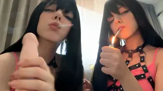 Goth Babe Smoking And Giving Handjob(Full Vid On My Of/C4S/Mv/Iwc)