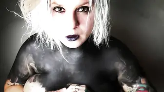 Big-Bodied Blonde Goth Babe's Solo Cam Show