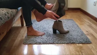 Wearing Sexy Boots And Walking On The Carpet