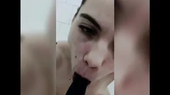 Blowjob In Shower Black Dildo